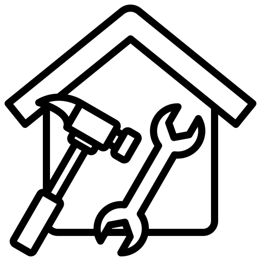 Icono de una casa con herramientas.