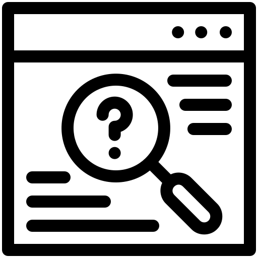 Icono de una lupa y una web.